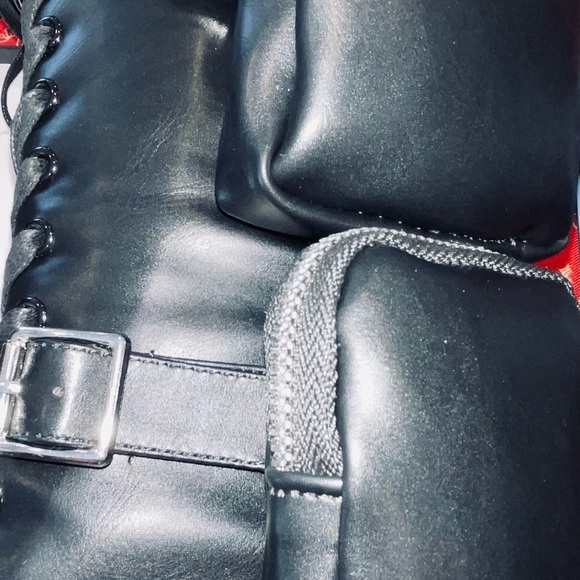 AWANG x Dolls Kill Tactical Double Zippered Pouch Knee High Combat Boots - NWT - Picture 8 of 10